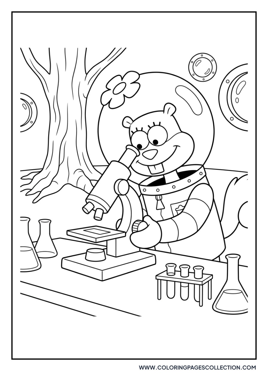 Sandy Cheeks Microscope Work
