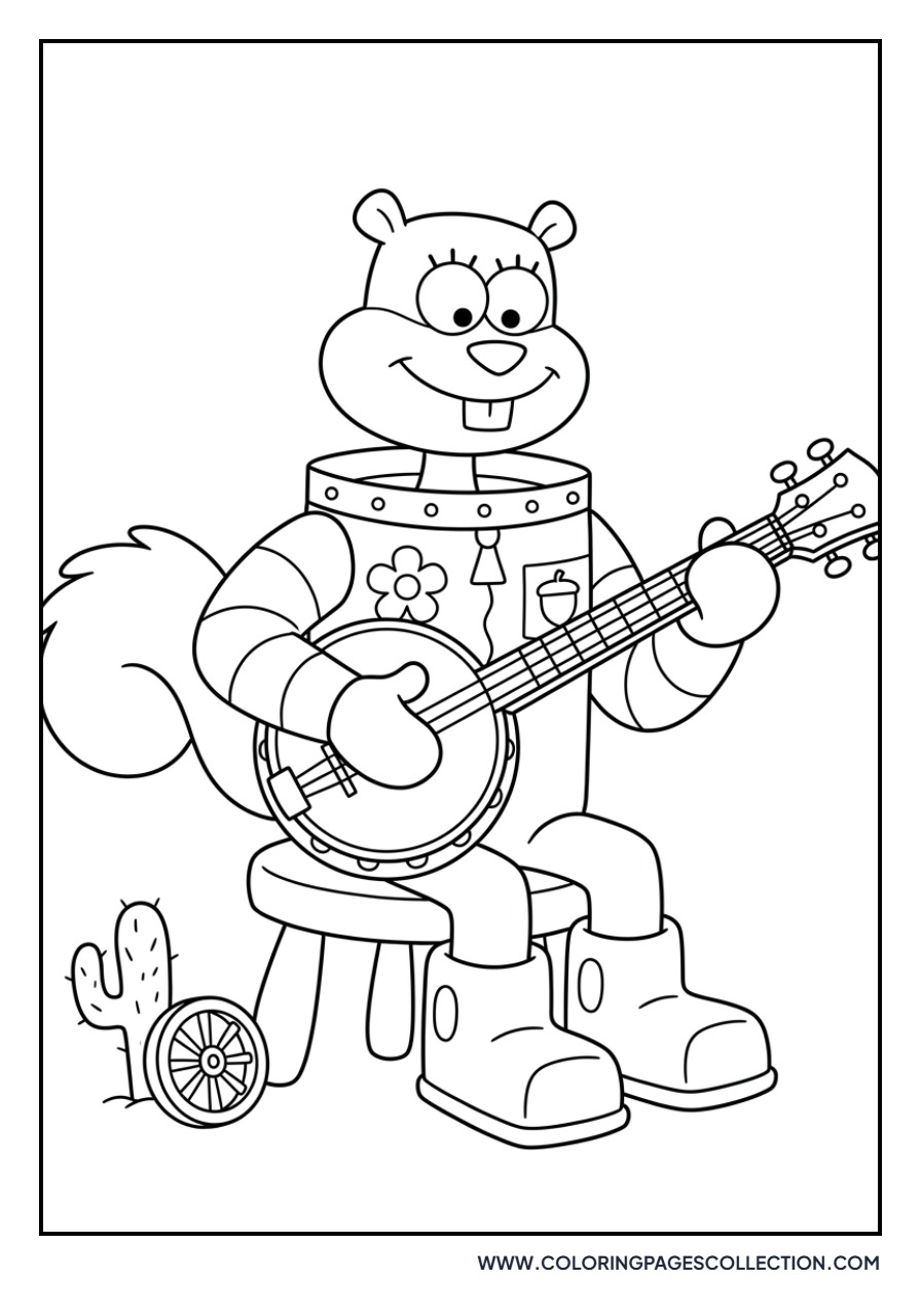 Sandy Cheeks Playing Banjo