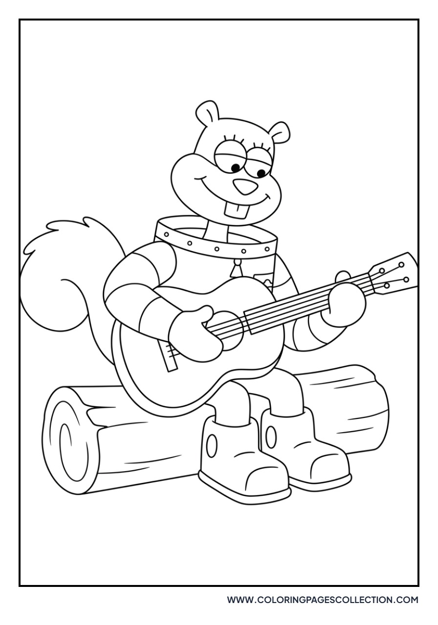 Sandy Cheeks Playing Guitar