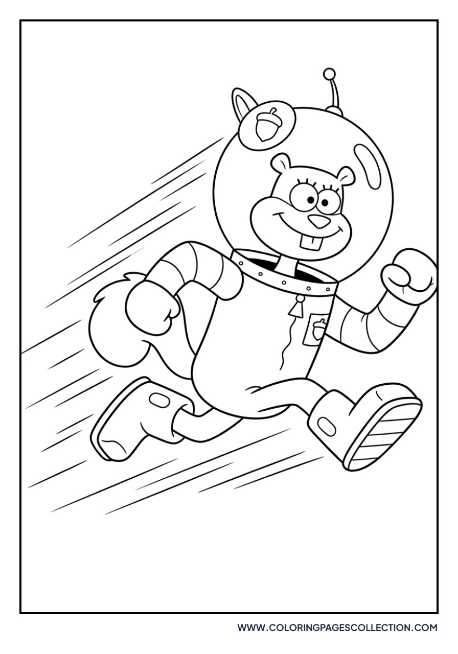Sandy Cheeks Running Fast