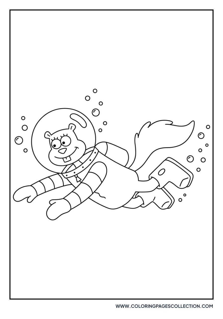 Sandy Cheeks Swimming