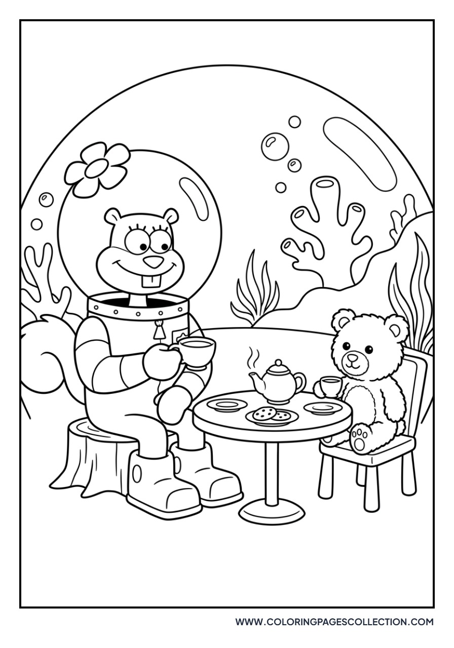 Sandy Cheeks Tea Party