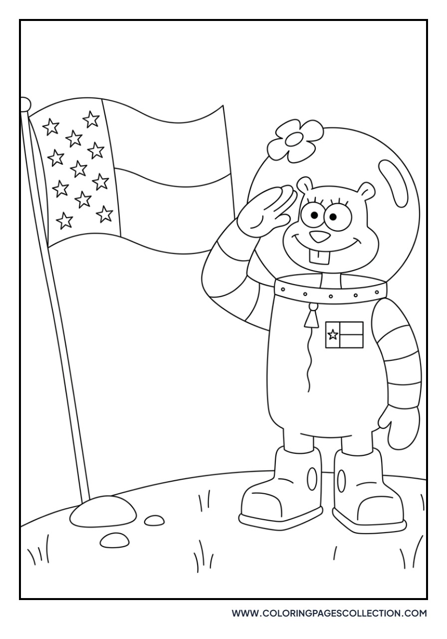 Sandy Cheeks Texas Flag