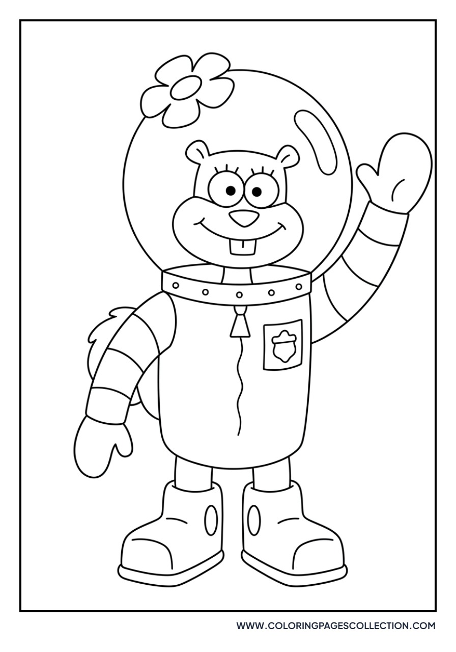 Sandy Cheeks Waving Hello