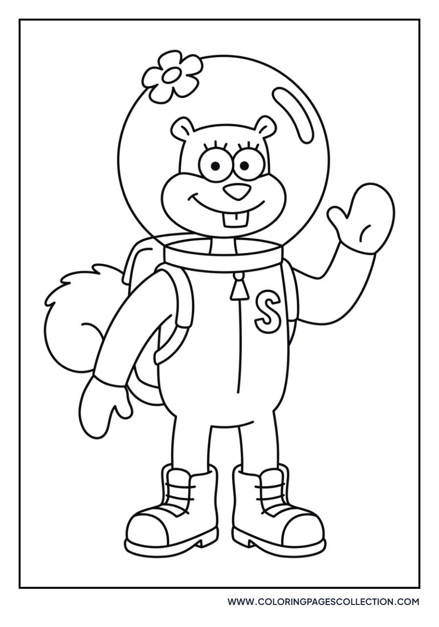 Sandy Cheeks with a Backpack
