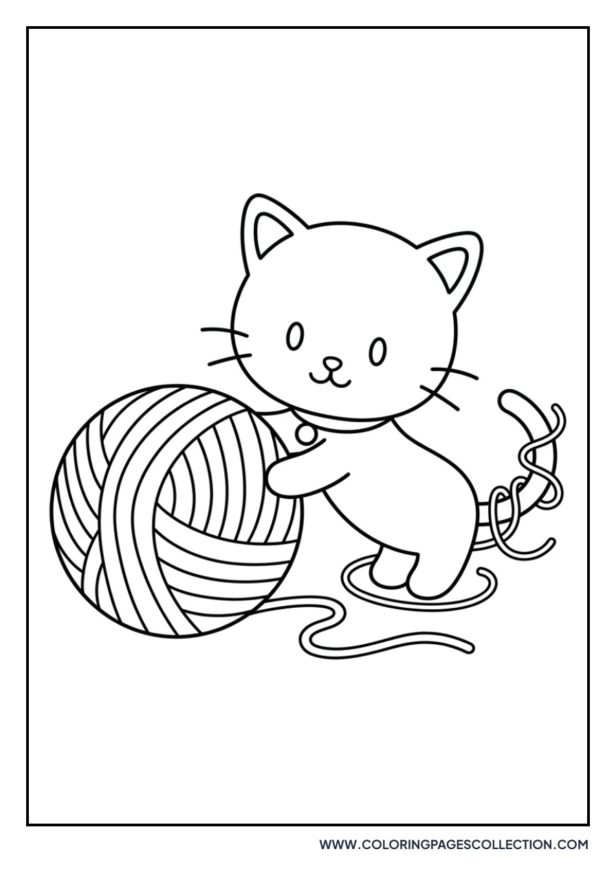 Chococat with a Yarn Ball
