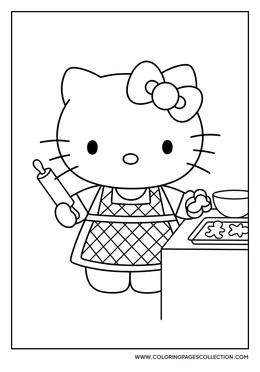 Hello Kitty Baking Cookies
