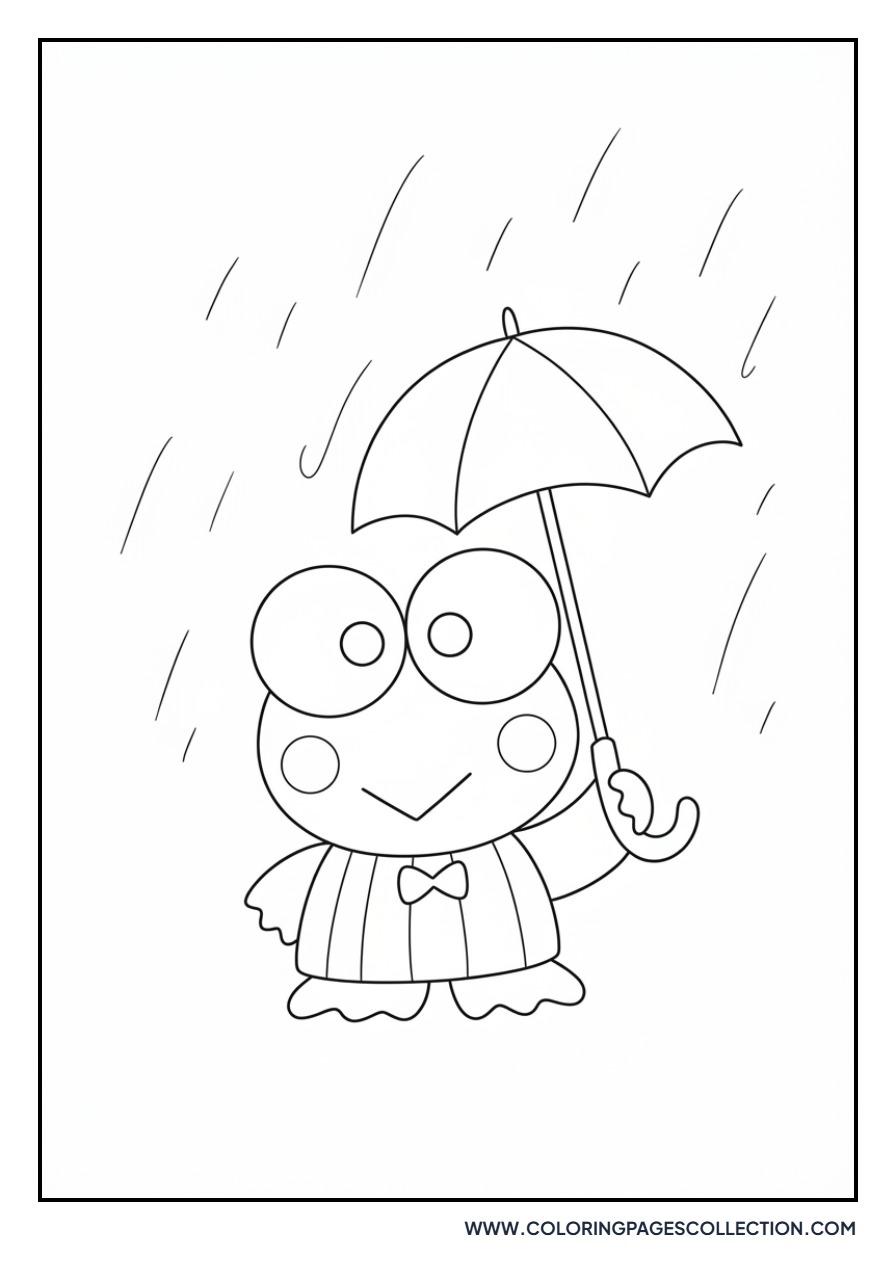 Keroppi with an Umbrella