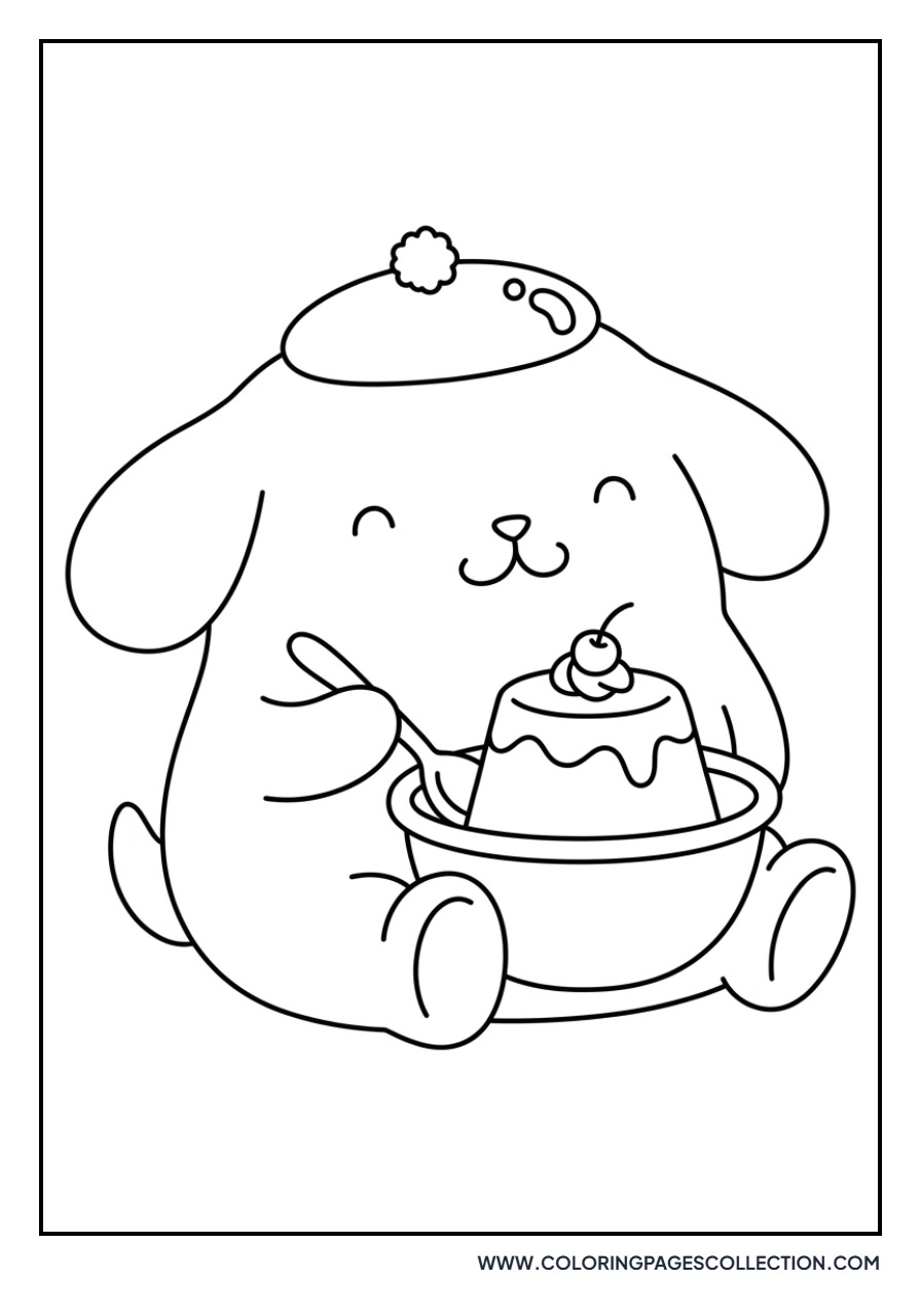 Pompompurin Eating Pudding