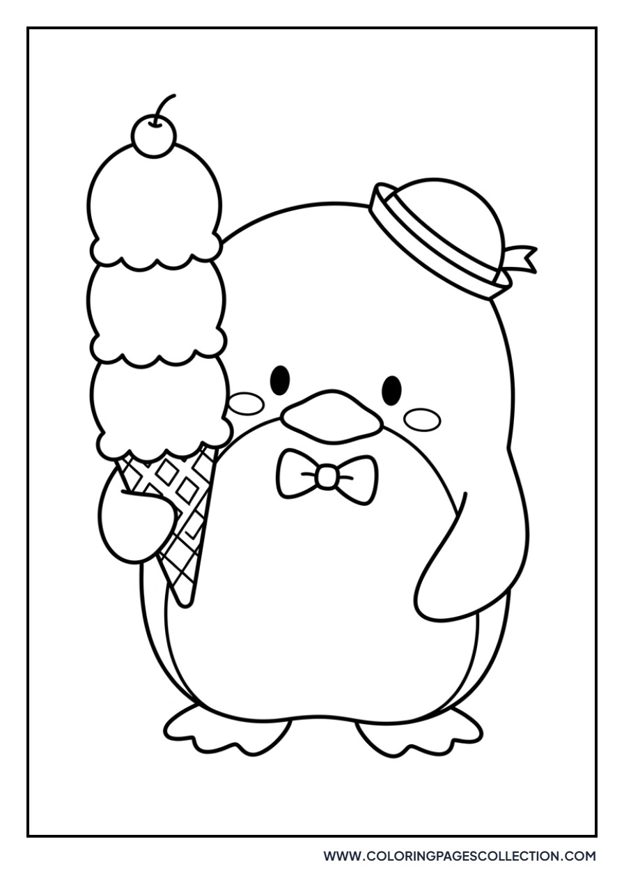 Tuxedo Sam Eating Ice Cream