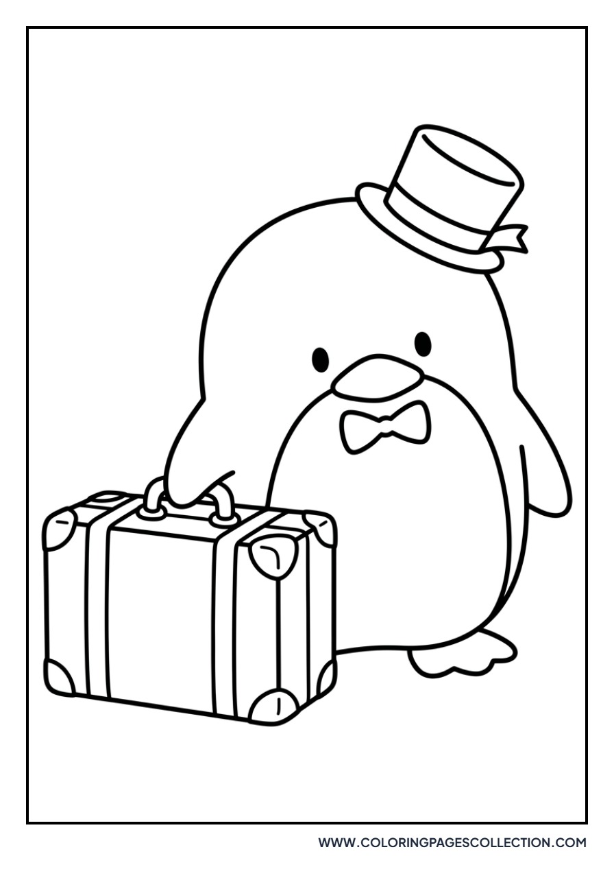 Tuxedo Sam with a Suitcase