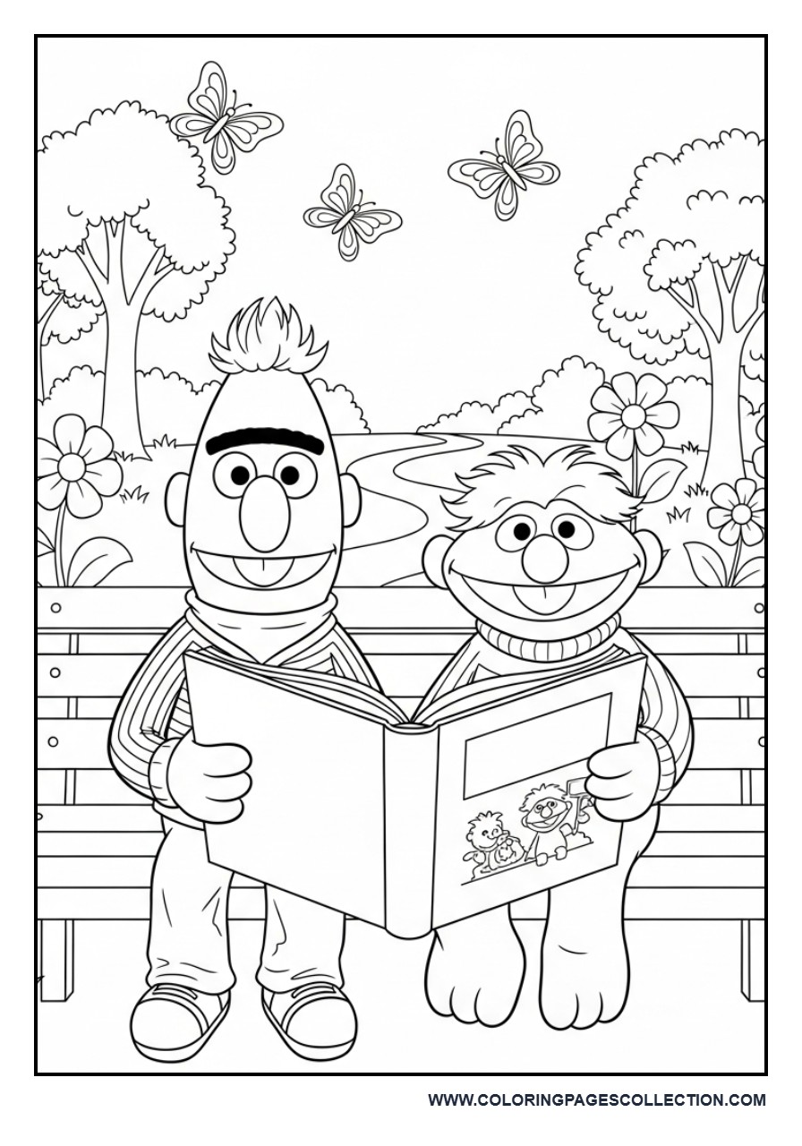 Bert and Ernie Reading Together