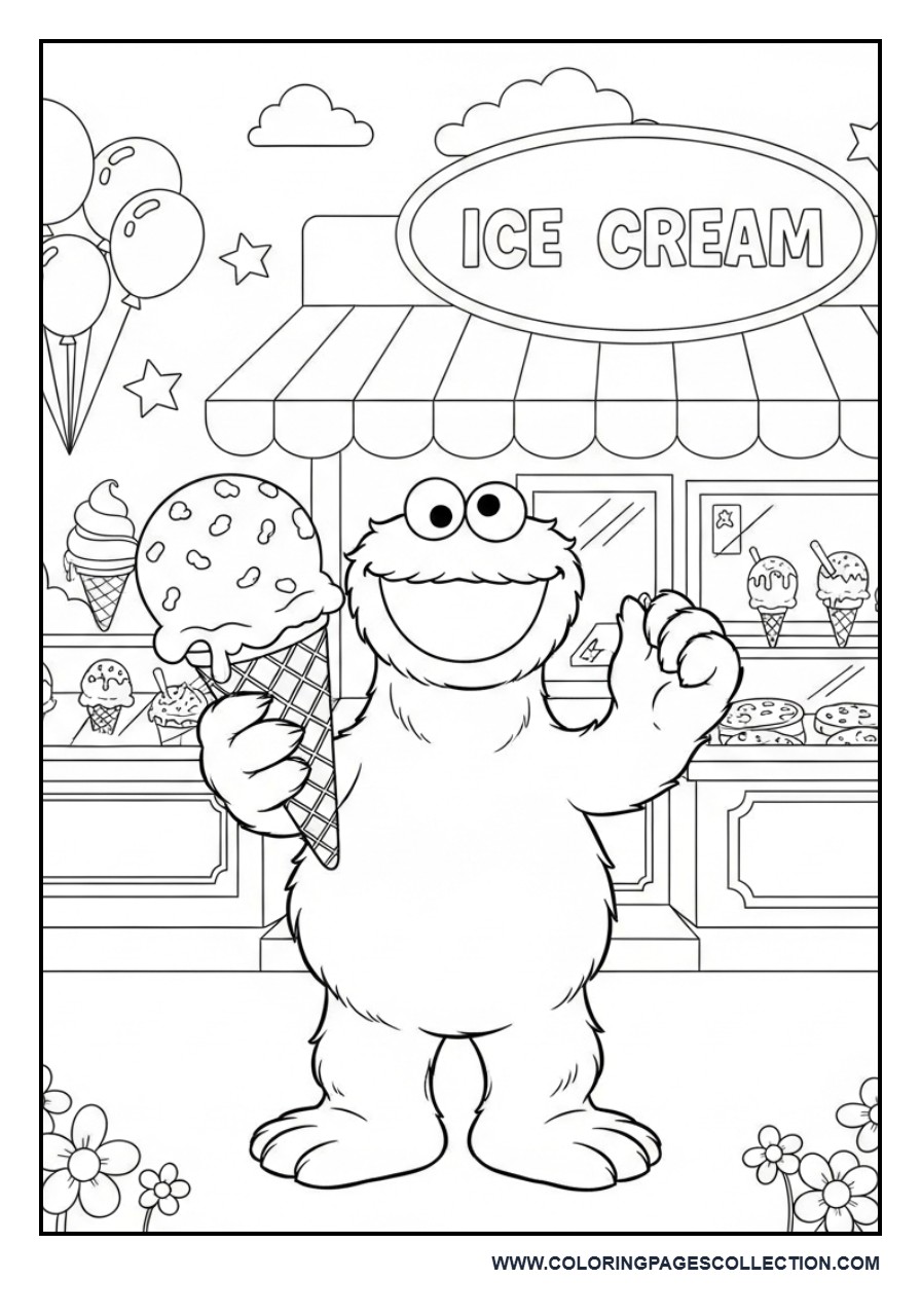 Cookie Monster's Ice Cream Shop Adventure