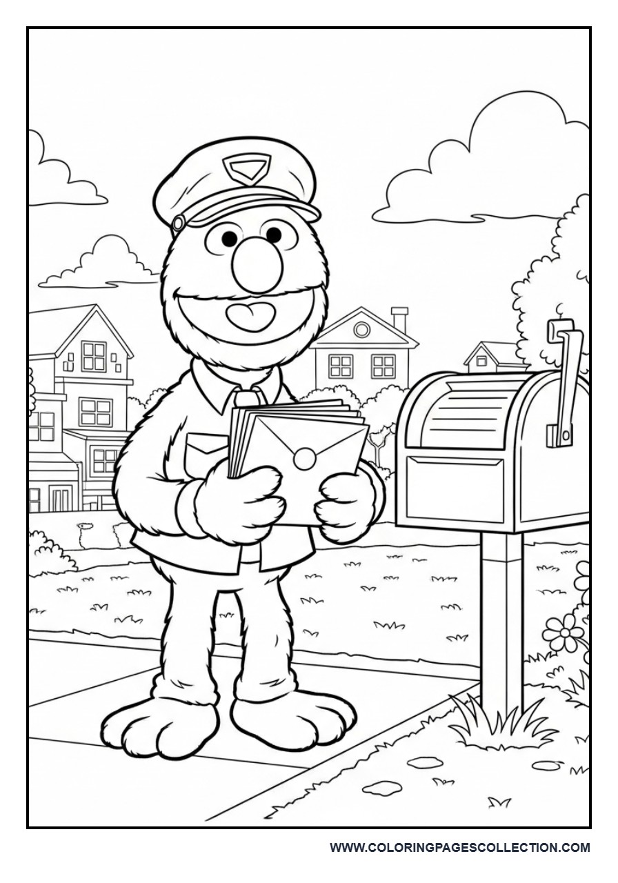 Grover Delivering Mail