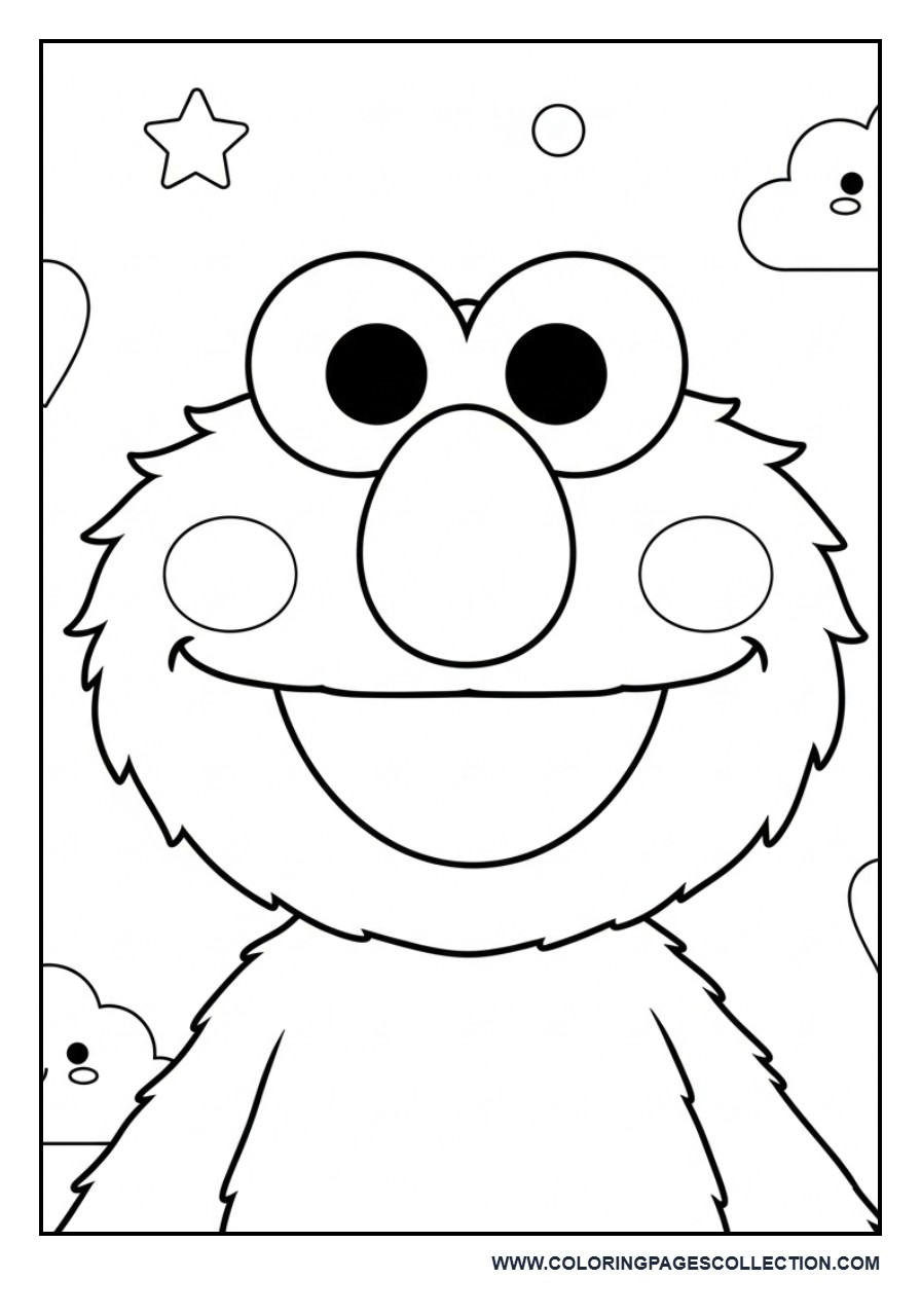 Kawaii Elmo with a Big Smile
