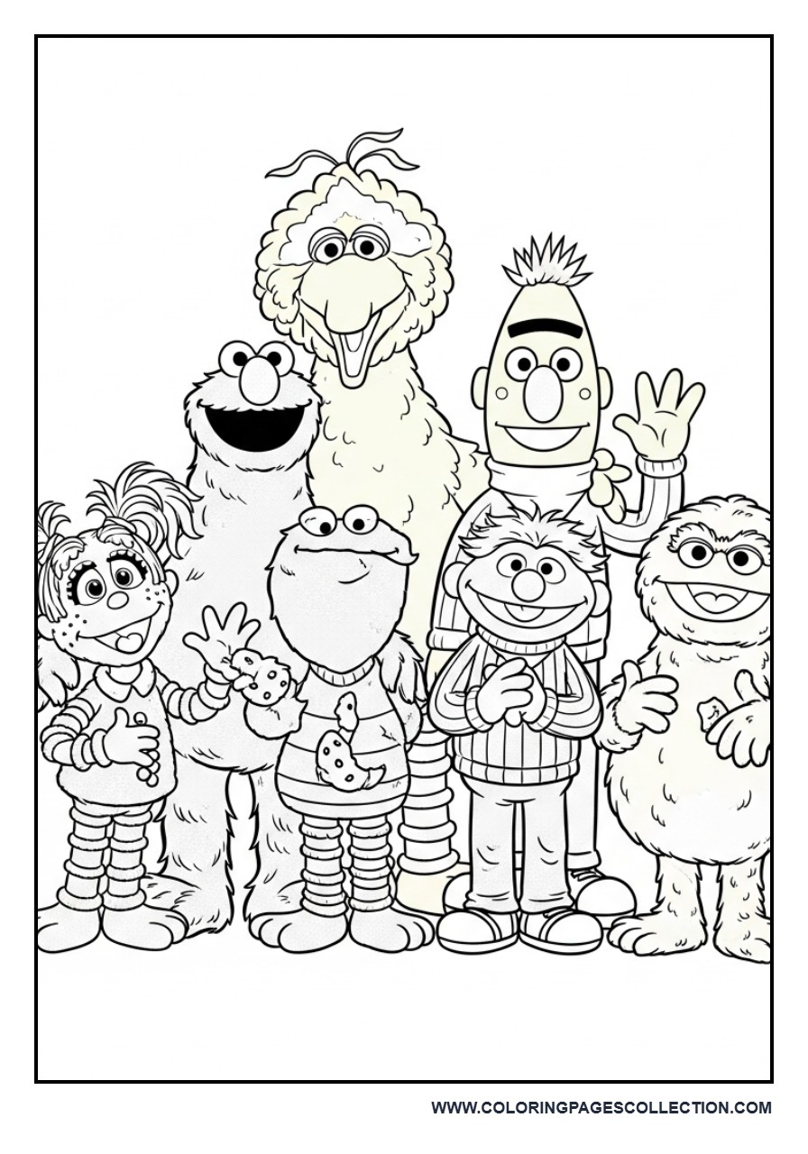 Sesame Street Friends Group Portrait