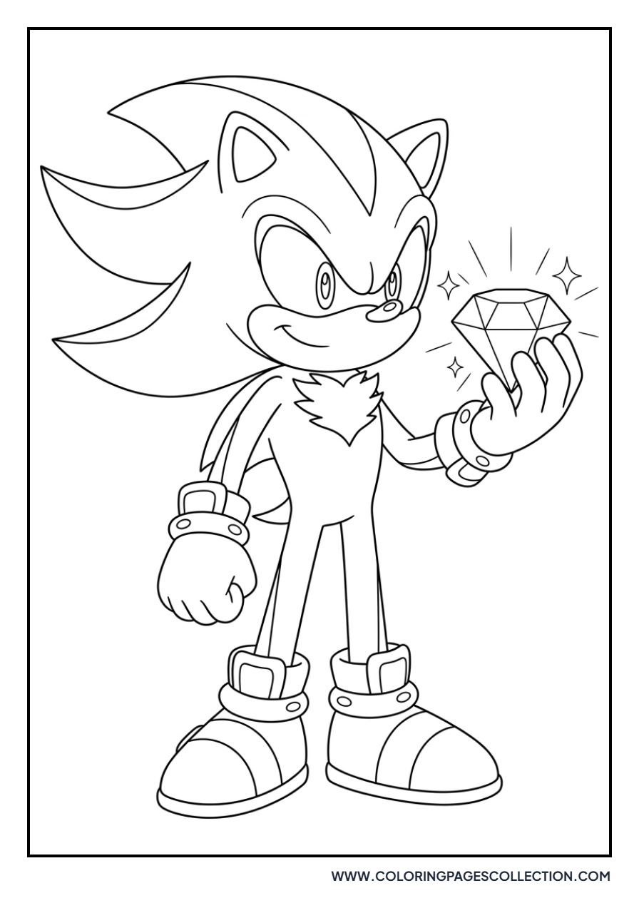 Shadow with a Chaos Emerald Glow