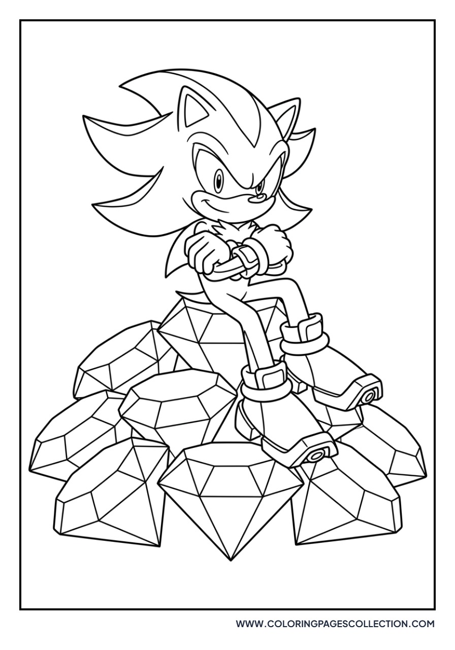 Shadow with Chaos Emerald Pile