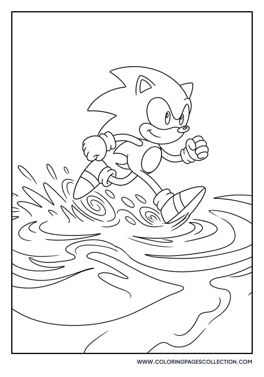 Silver the Hedgehog Running on Water