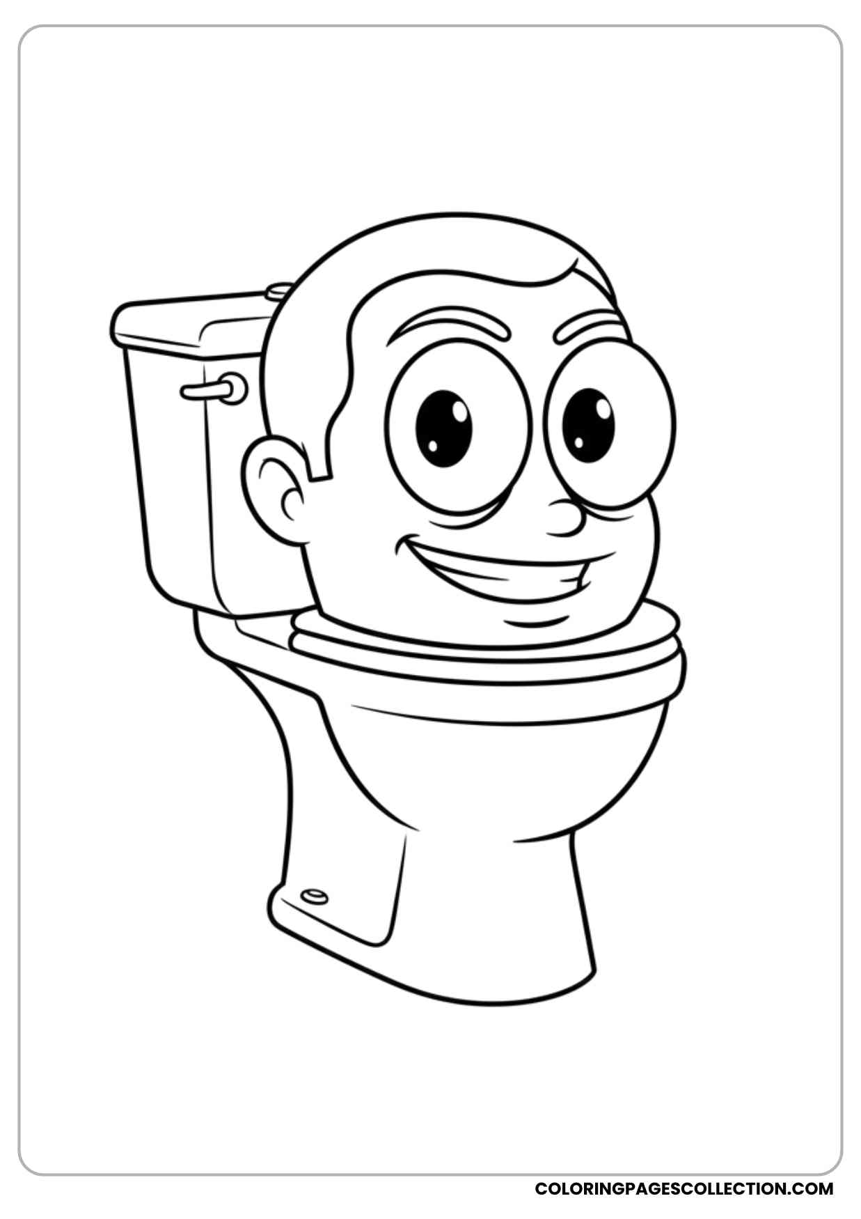 classic skibidi toilet with big eyes popping out coloring page