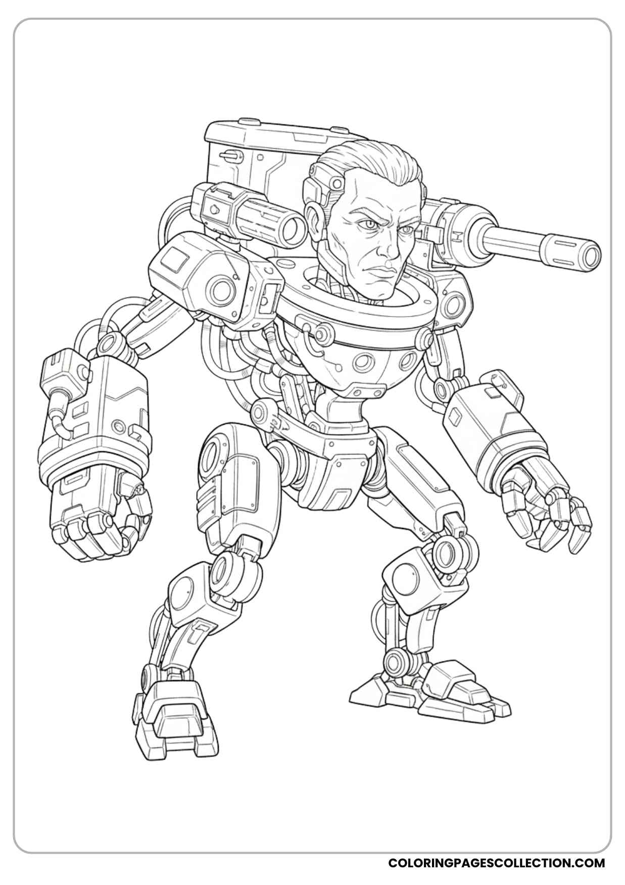 skibidi toilet with robot body parts coloring page