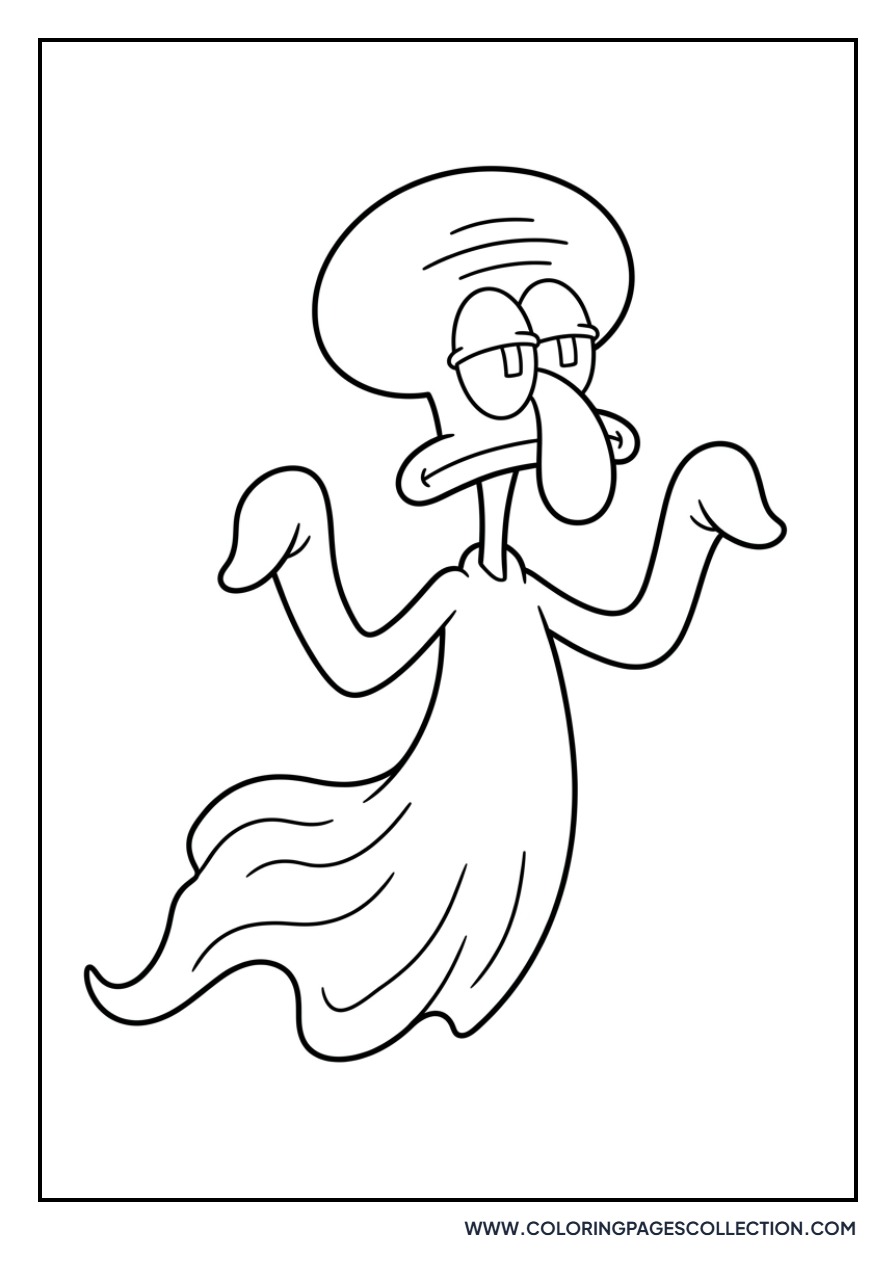 Squidward as a Ghost