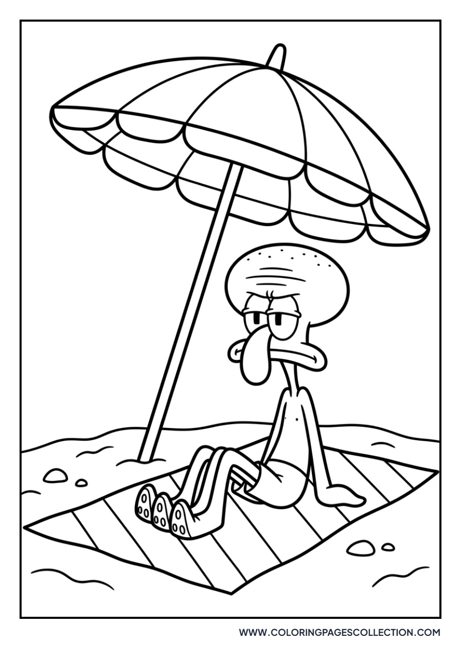 Squidward at the Beach