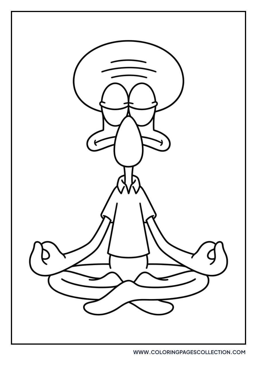 Squidward Doing Yoga