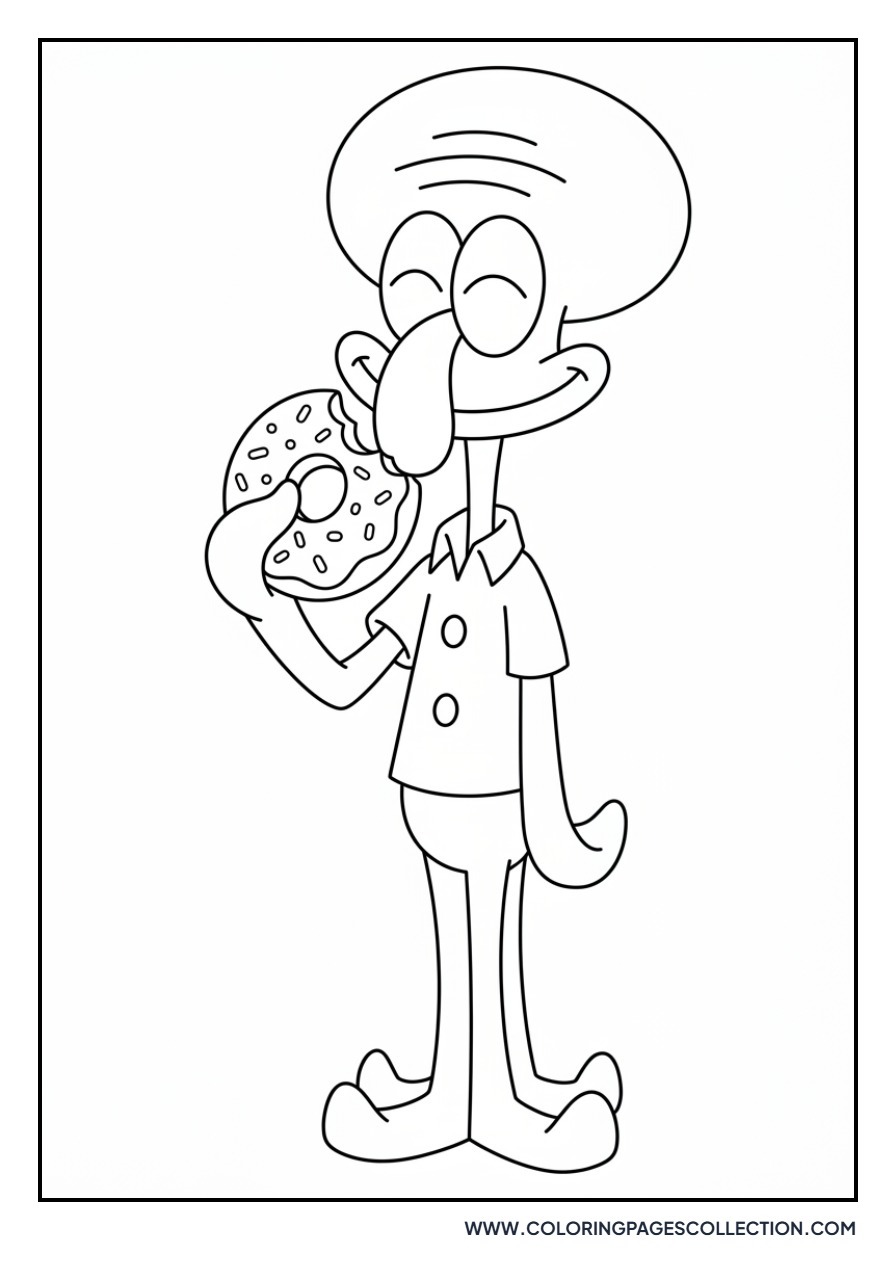 Squidward Eating a Donut