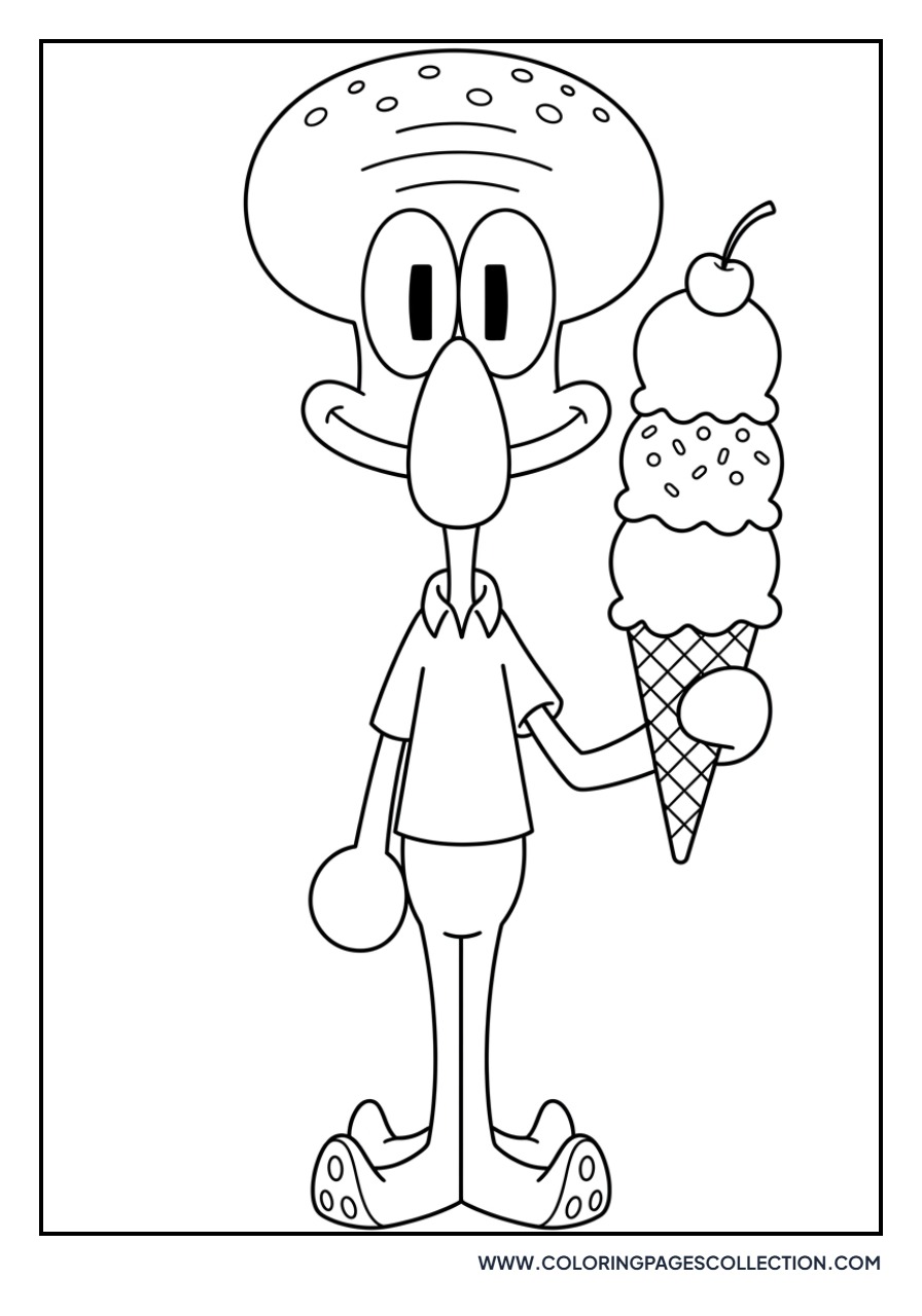 Squidward Eating Ice Cream