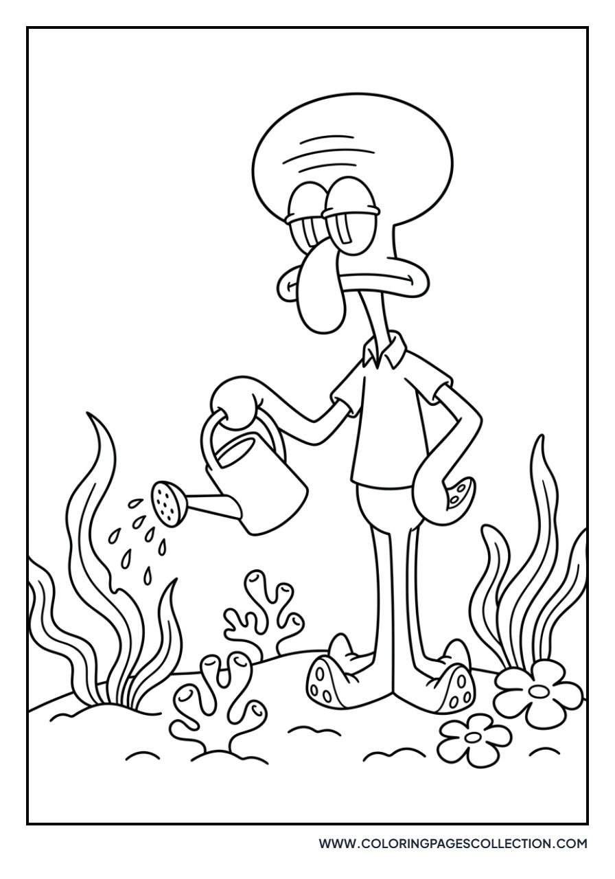 Squidward Gardening Flowers