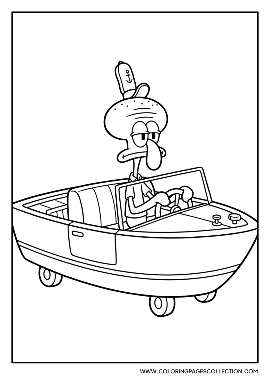 Squidward in a Car