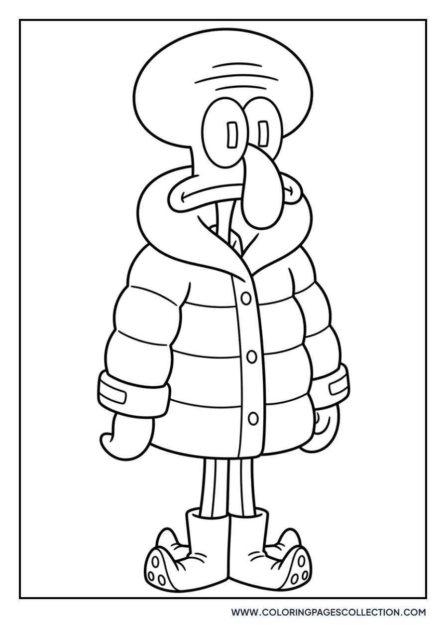 Squidward in Winter Gear