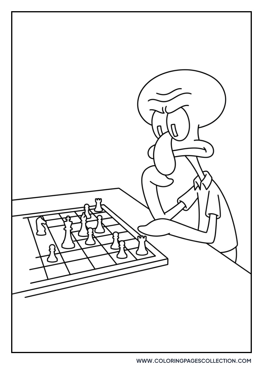 Squidward Playing Chess