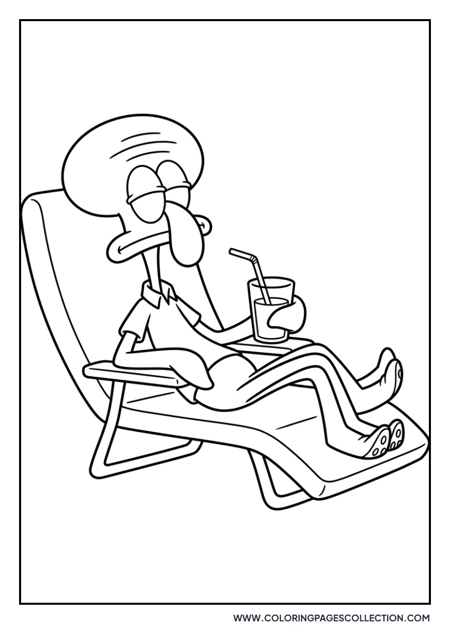 Squidward Sitting in a Chair
