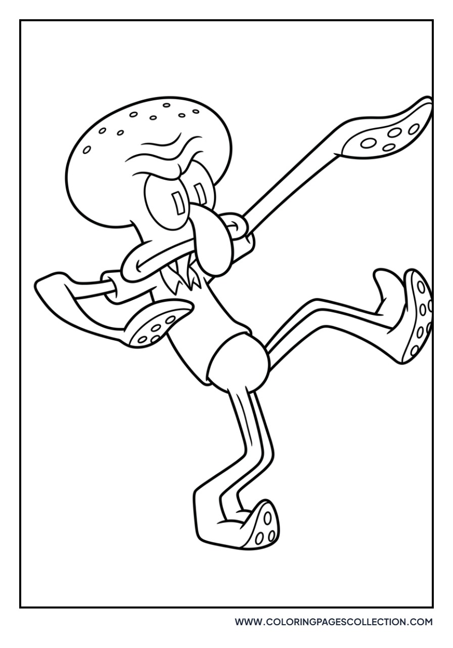 Squidward Standing on One Leg