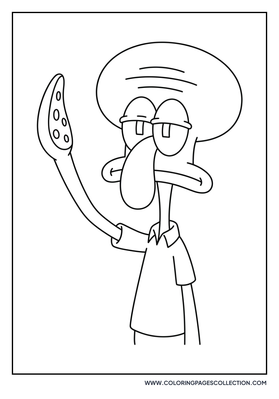 Squidward Waving Goodbye