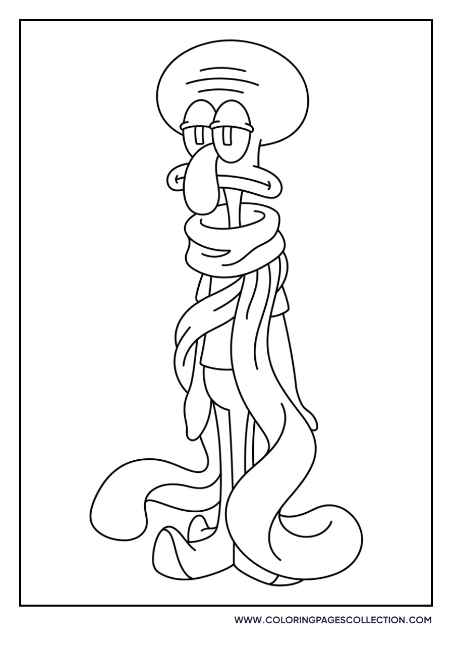 Squidward Wearing a Scarf