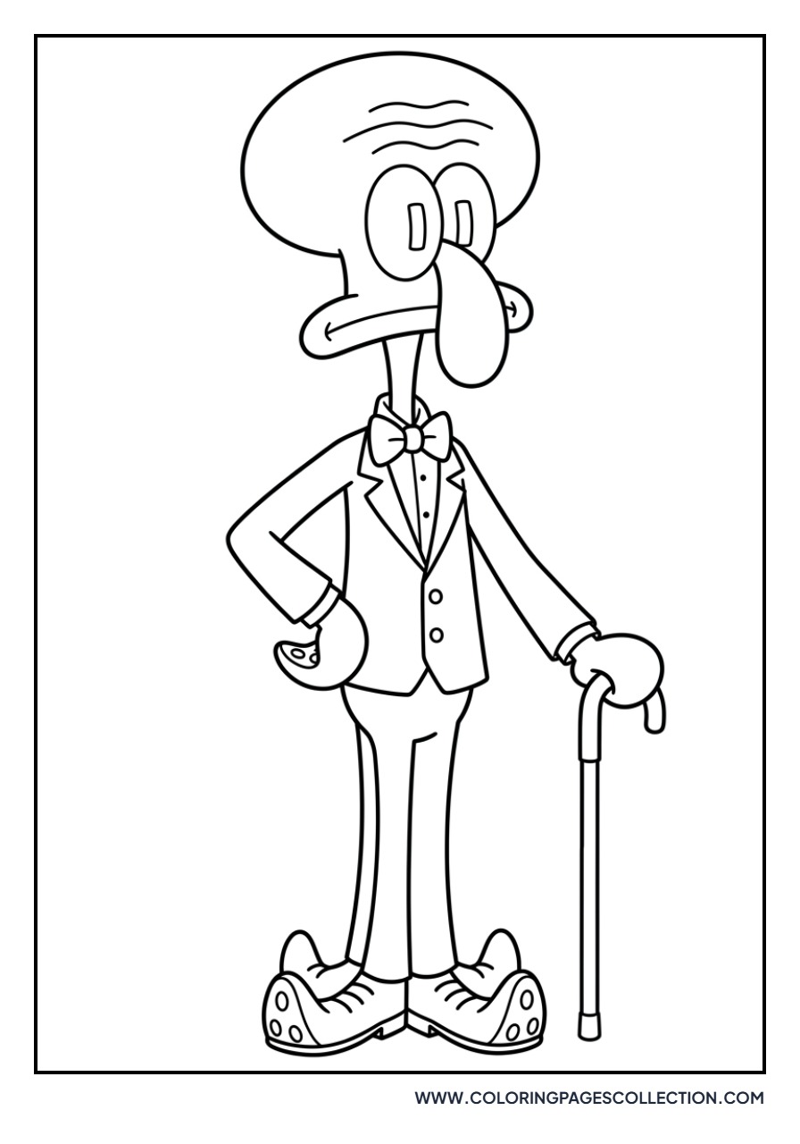 Squidward Wearing a Tuxedo