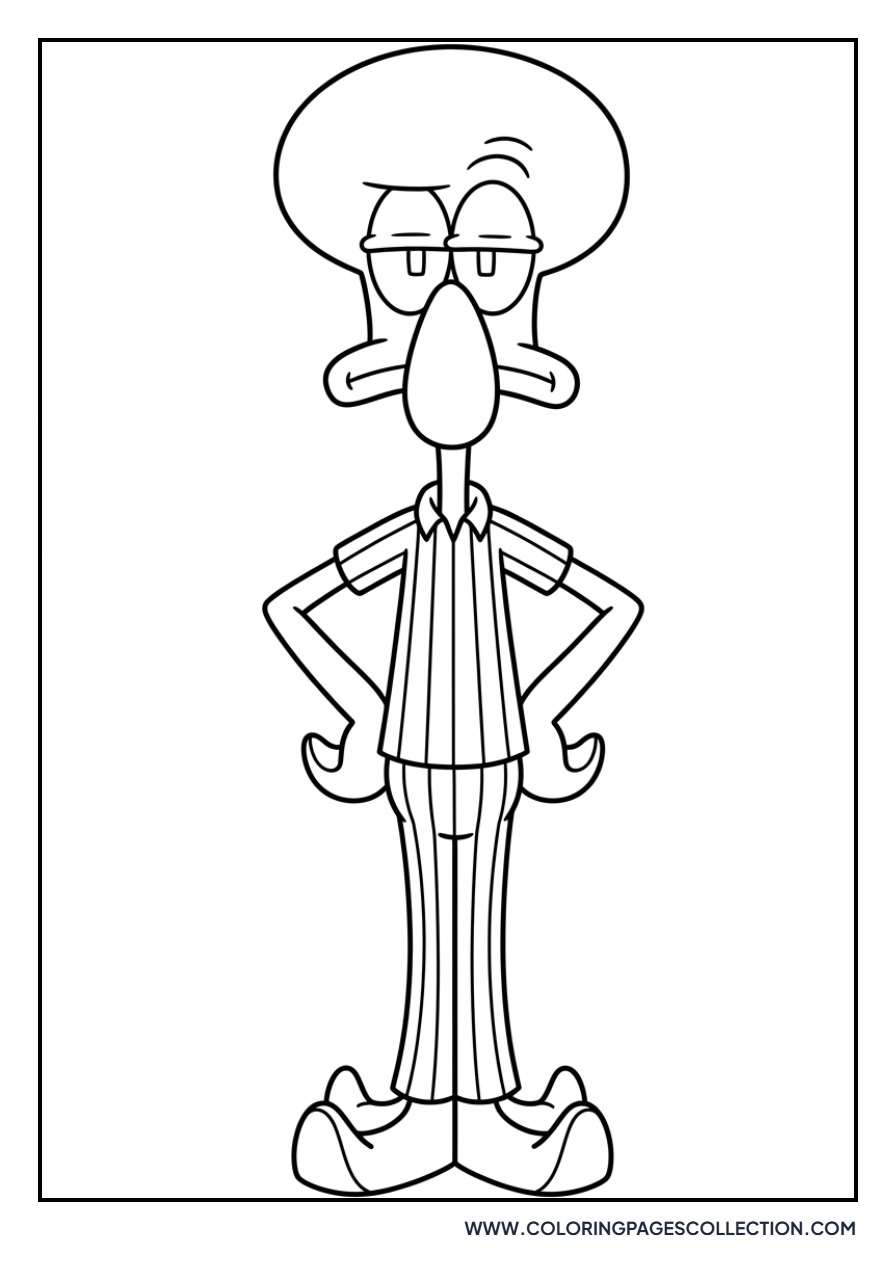 Squidward Wearing Pajamas
