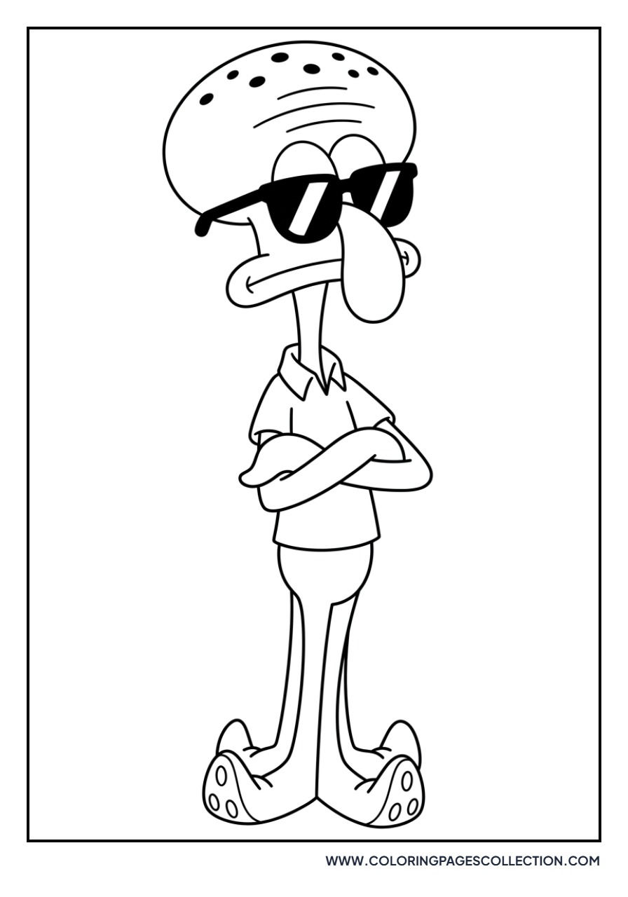 Squidward Wearing Sunglasses
