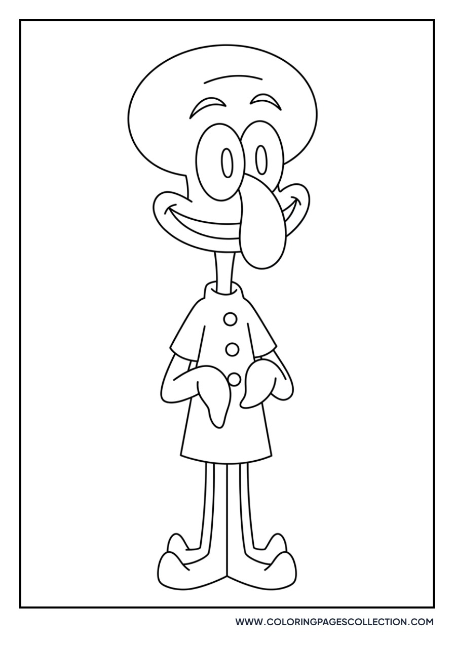 Squidward with a Big Smile