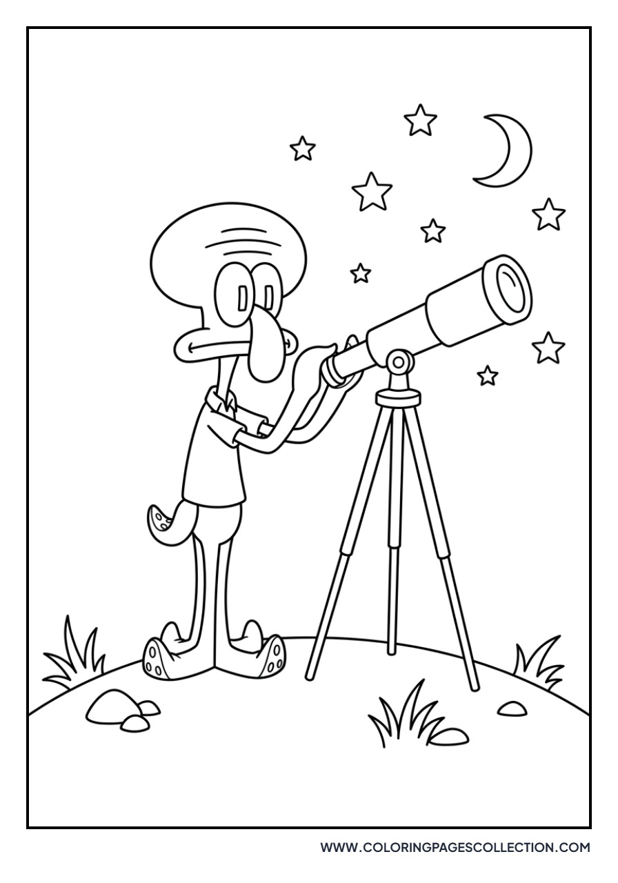 Squidward with a Telescope
