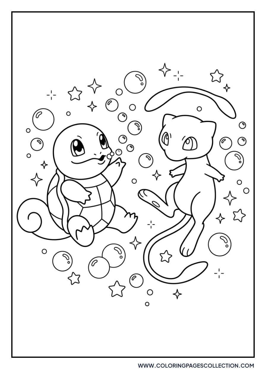 Squirtle and Mew