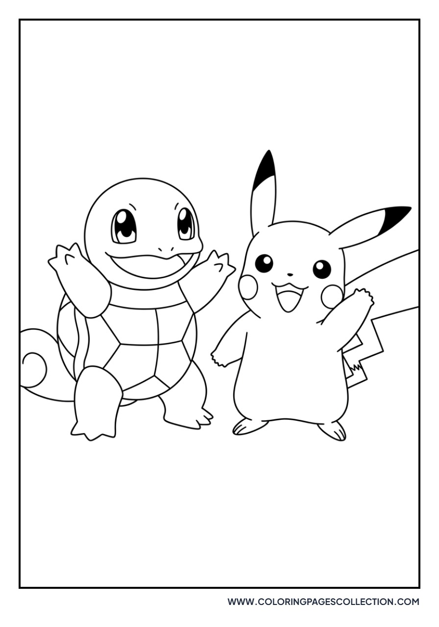 Squirtle and Pikachu Friends