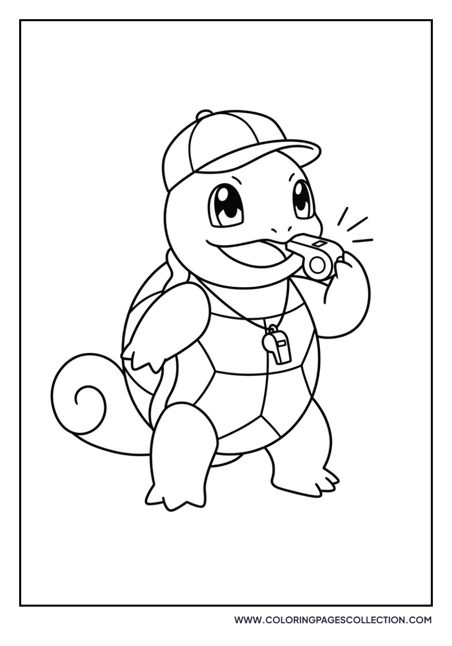 Squirtle Blowing a Whistle