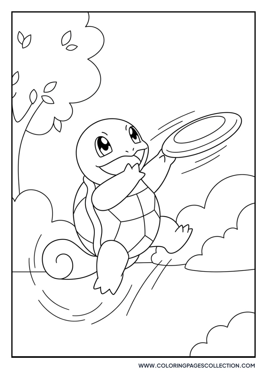 Squirtle Catching a Frisbee