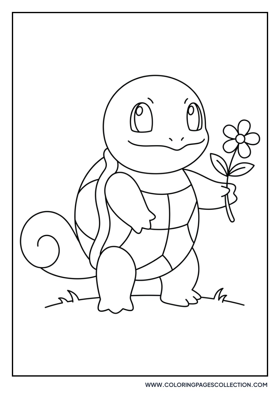 Squirtle Holding a Flower