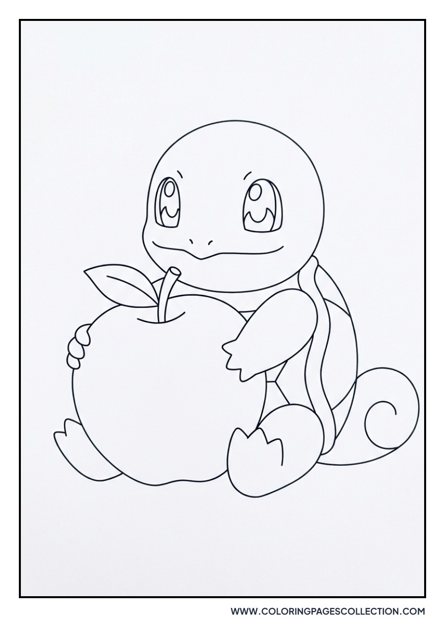 Squirtle Holding an Apple