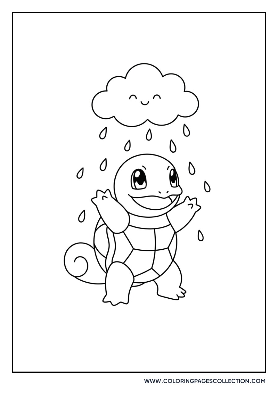 Squirtle Under a Rain Cloud